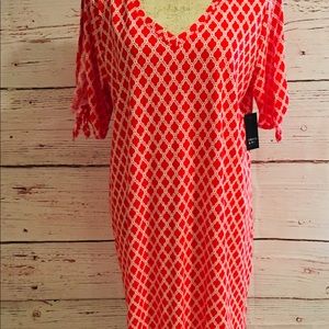 Crown and Ivy orange and white checkered dress